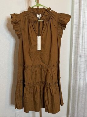 Pinch Tiered Ruffle Sleeve Dress